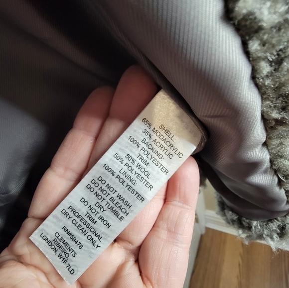 Clements Ribeiro Teddy Knit Wool Blend Grey and Black Jacket - Picture 8 of 16